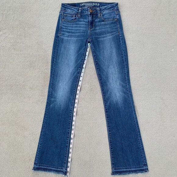 American Eagle Outfitters Super Stretch Low Rise Skinny Kick Jeans Sz0 - Picture 10 of 15